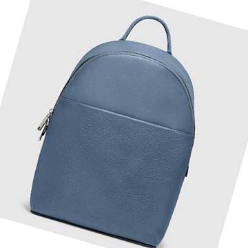 Men's Ecco Textureblock Full Backpacks Blue | USA 683YXF